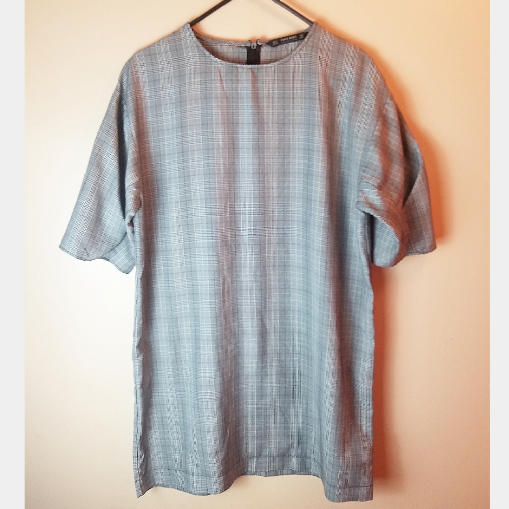 Zara Basic Collection Plaid Tunic Dress